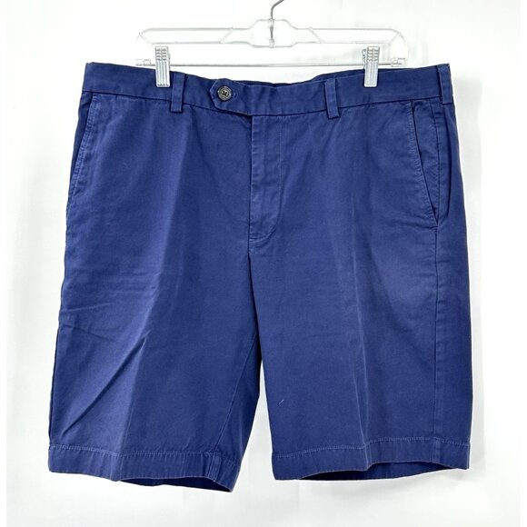 BROOKS BROTHERS 1818 bermuda shorts 100% cotton flat front navy blue W38 - Picture 1 of 8